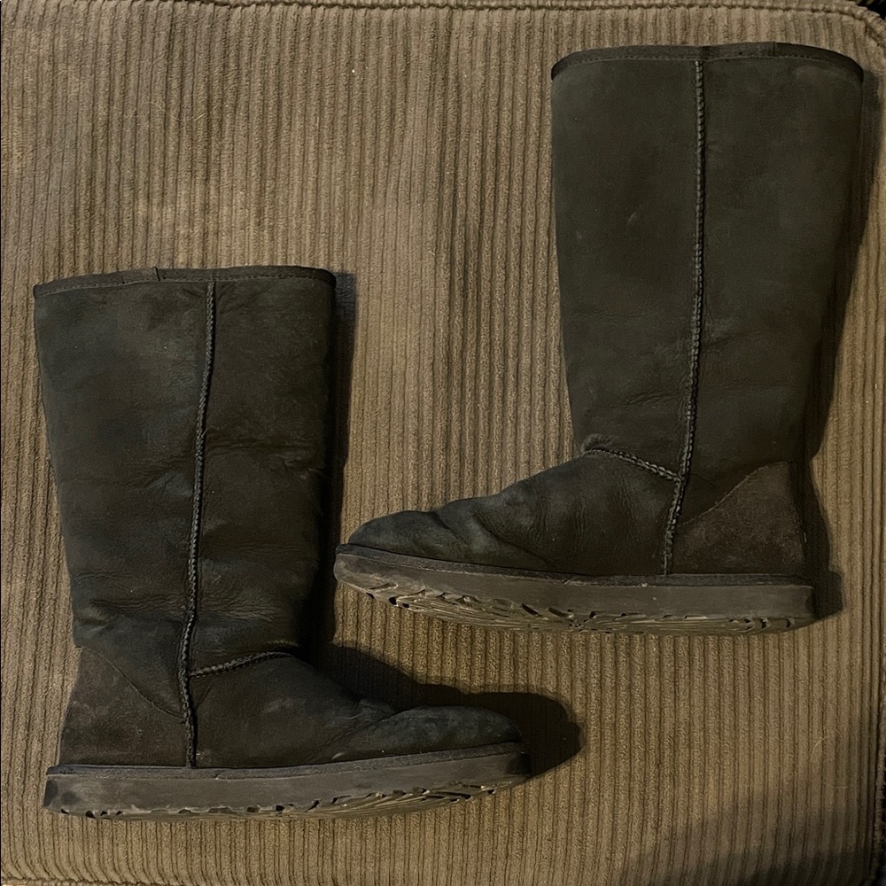 UGG Classic Talk Black Suede Boots